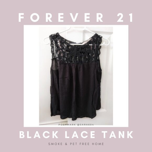 Black Tank with Lace - 5 Tops for $40 - Picture 1 of 11